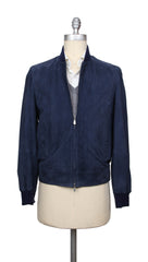 Brunello Cucinelli Navy Blue Suede Jacket - XXS US/44 EU - (BC0108229)