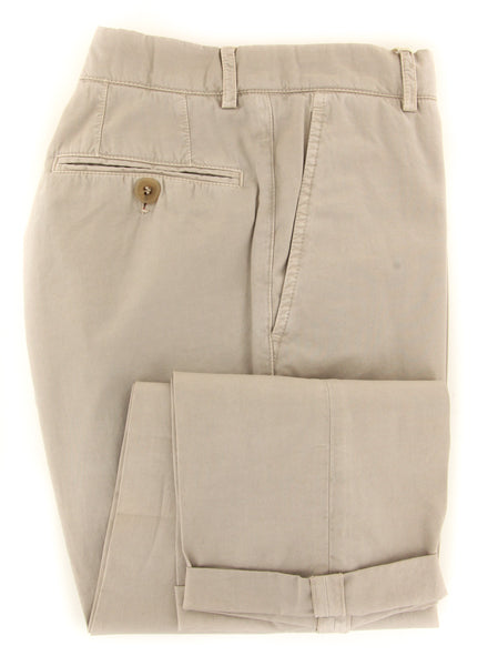 Brunello Cucinelli Beige Solid Pants - Slim - (BCL005YM78WC166) - Parent