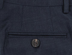 Brunello Cucinelli Dark Blue Solid Wool Pants - Slim - (VJ) - Parent