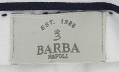 Barba Napoli White Solid Cotton Blend Pants - Extra Slim - (422) - Parent