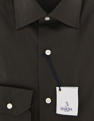 Barba Napoli Dark Brown Solid Shirt - Slim - (BN2000001310) - Parent