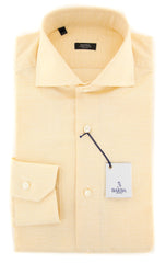 Barba Napoli Yellow Solid Shirt - Extra Slim - 15.5/39 - (420607U13T)