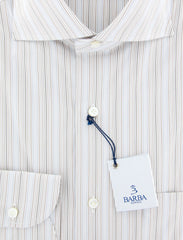 Barba Napoli Brown Striped Shirt - Extra Slim - (I1U26V49) - Parent