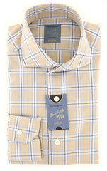 Barba Napoli Beige Plaid Shirt - Extra Slim - 15/38 - (BNU02470U13T)