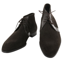 Brioni Dark Brown Suede Chukka Boots - 10 E/9 G - (6N)