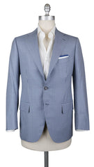 Cesare Attolini Blue Wool Blend Micro-Check Sportcoat - 38/48 - (208)