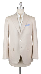 Cesare Attolini Beige Cotton Solid Sportcoat - 44/54 - (206)