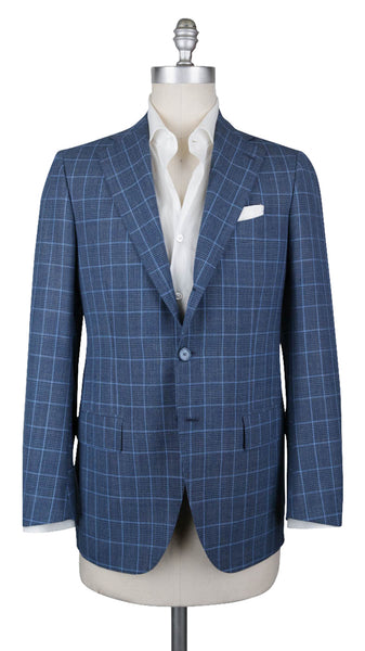 Cesare Attolini Blue Wool Plaid Sportcoat - (210) - Parent