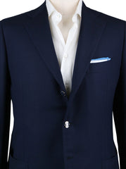 Cesare Attolini Dark Blue Wool Solid Sportcoat - (CA351309216) - Parent