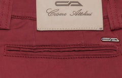 Cesare Attolini Red Solid Cotton Blend Pants - Slim - (CA532314) - Parent