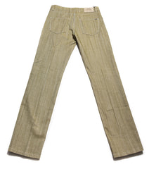 $695 Cesare Attolini Light Green Solid Jeans - Slim - (CA522246) - Parent