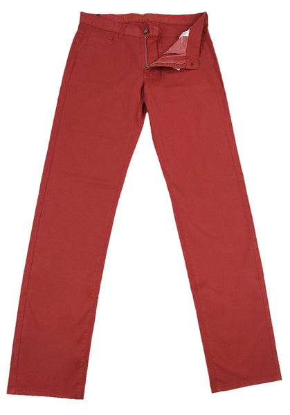 Canali Red Solid Pants - Slim - (915009090693) - Parent