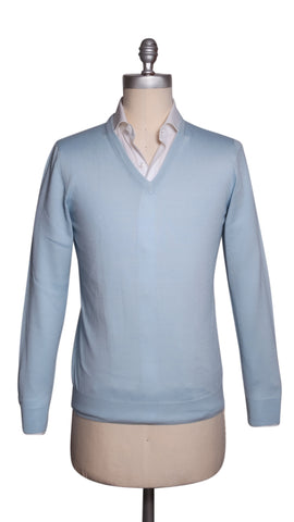 Fiori Di Lusso Light Blue V-Neck Sweater