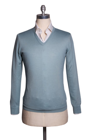 Fiori Di Lusso Light Blue V-Neck Sweater