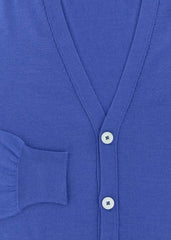 Fiori Di Lusso Blue Cashmere Blend V-Neck Cardigan - (729) - Parent