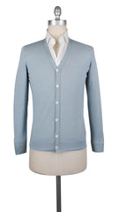 Fiori Di Lusso Light Blue Cashmere Blend V-Neck Cardigan - XS/46 - (730)