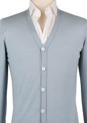 Fiori Di Lusso Light Blue Cashmere Blend V-Neck Cardigan - (730) - Parent