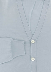 Fiori Di Lusso Light Blue Cashmere Blend V-Neck Cardigan - (730) - Parent