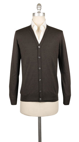 Fiori Di Lusso Dark Brown V-Neck Cardigan