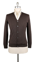 Fiori Di Lusso Dark Brown Cashmere Blend V-Neck Cardigan - M/50 - (724)