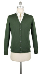 Fiori Di Lusso Green Cashmere Blend V-Neck Cardigan - S/48 - (733)