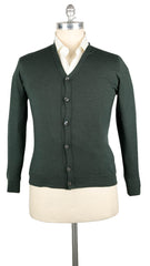 Fiori Di Lusso Dark Green Cashmere Blend V-Neck Cardigan - M/50 - (718)