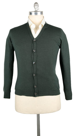 Fiori Di Lusso Dark Green V-Neck Cardigan