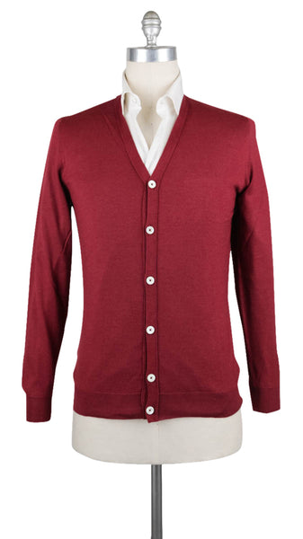 Fiori Di Lusso Red Cashmere Blend V-Neck Cardigan - (716) - Parent