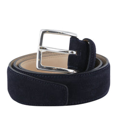 Fiori Di Lusso Dark Blue Suede Calf Leather Belt 28 US/80 EU - (V4J)