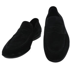 Fiori Di Lusso Black Suede Penny Loafers - 6 D/5 F - (6M)