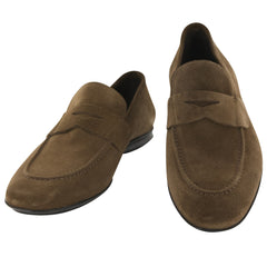 Fiori Di Lusso Brown Suede Penny Loafers - 6 D/5 F - (6I)