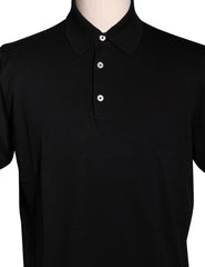 Fiori Di Lusso Black Cotton Polo - X Small/46 (1701)