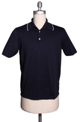 Fiori Di Lusso Navy Blue Cotton Polo - Medium/50 (1704)