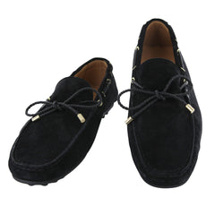 Fiori Di Lusso Black Suede Lace Driving Shoes - 7 D/6 F - (6B)