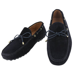 Fiori Di Lusso Dark Blue Suede Lace Driving Shoes - 9.5 D/8.5 F - (59)