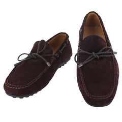 Fiori Di Lusso Burgundy Red Suede Lace Driving Shoes - 7 D/6 F - (6A)