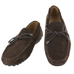 Fiori Di Lusso Dark Brown Suede Lace Driving Shoes - 7.5 D/6.5 F - (5Z)