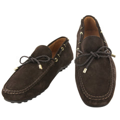 Fiori Di Lusso Dark Brown Suede Lace Driving Shoes - 9 D/8 F - (58)