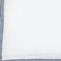 Fiori Di Lusso White Solid Linen Pocket Square - 12" x 12" (906)