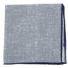 Fiori Di Lusso Gray Solid Linen Pocket Square - 12 3/8" x 12 3/8" (793)