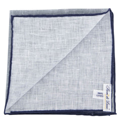 Fiori Di Lusso Gray Solid Linen Pocket Square - 12 3/8" x 12 3/8" (793)