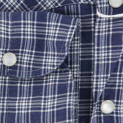 Finamore Napoli Navy Blue Plaid Shirt - Slim - (LEN11723LUPZ) - Parent