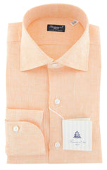 Finamore Napoli Peach Solid Linen Shirt - Slim - 16/41 - (764)