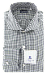 Finamore Napoli Olive Check Shirt - Slim - 15/38 - (FN828179)