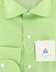 Finamore Napoli Green Solid Cotton Shirt - Slim - (E0) - Parent