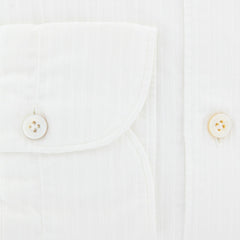 Finamore Napoli White Striped Shirt - Extra Slim - L/L - (SS008010302)