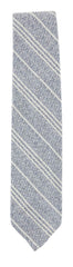 Finamore Napoli Light Blue Striped Cotton Blend Tie (936)