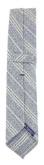 Finamore Napoli Light Blue Striped Cotton Blend Tie (936)