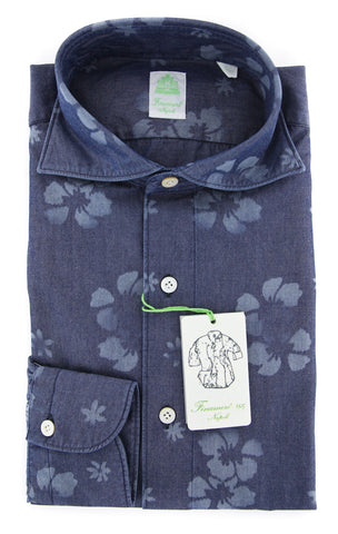 Finamore Napoli Denim Blue Shirt - Extra Slim