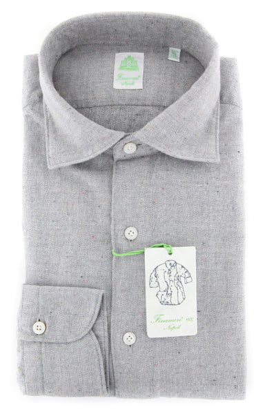 Finamore Napoli Light Gray Fancy Shirt - Extra Slim - (2018031212) - Parent